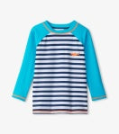 Hatley - Shark Stripes Long Sleeve Rashguard - White