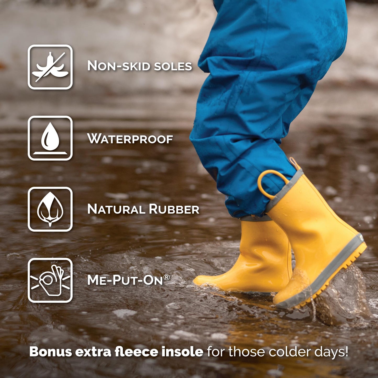 Jan & Jul- Kids Rubber Rain Boots | Space Dinos