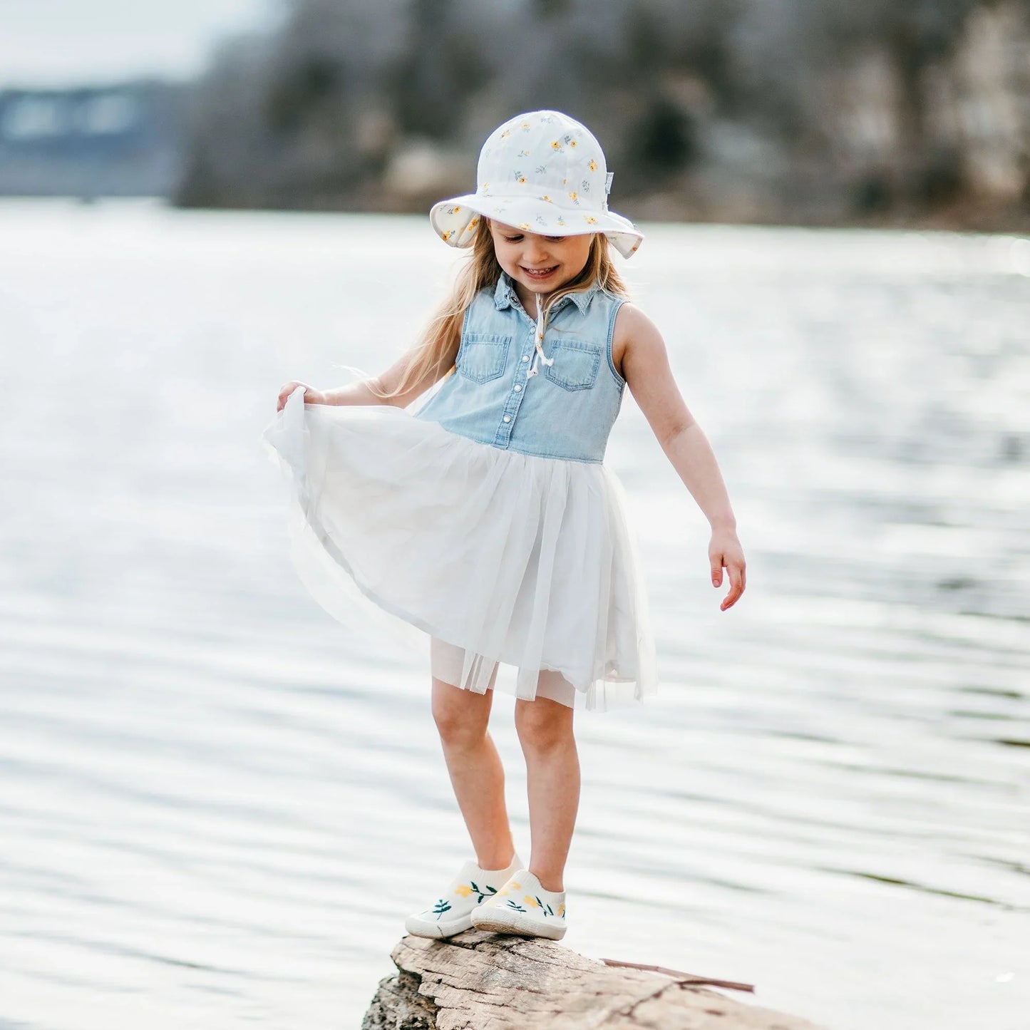 Jan & Jul Yellow Flowers | Cotton Floppy Hat