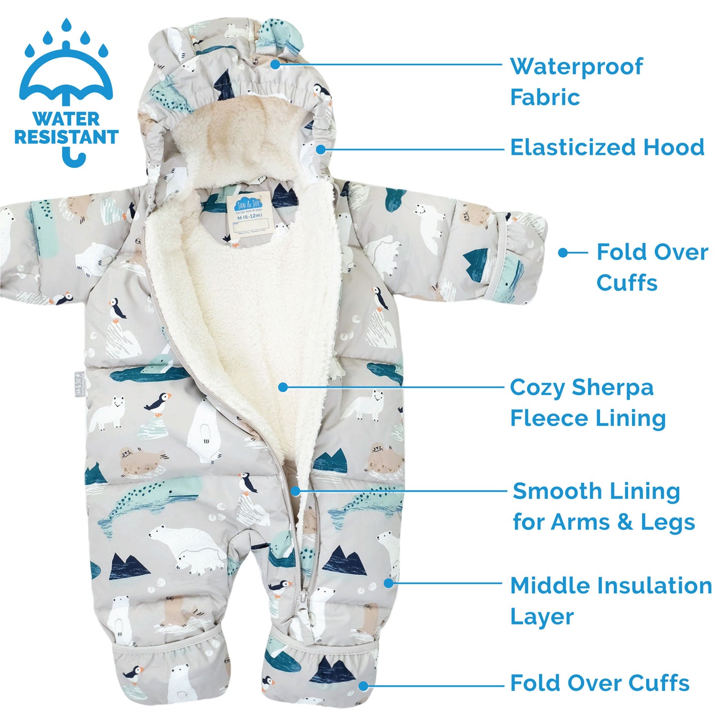 Jan & Jul Baby Toasty Dry Puffy Snowsuit