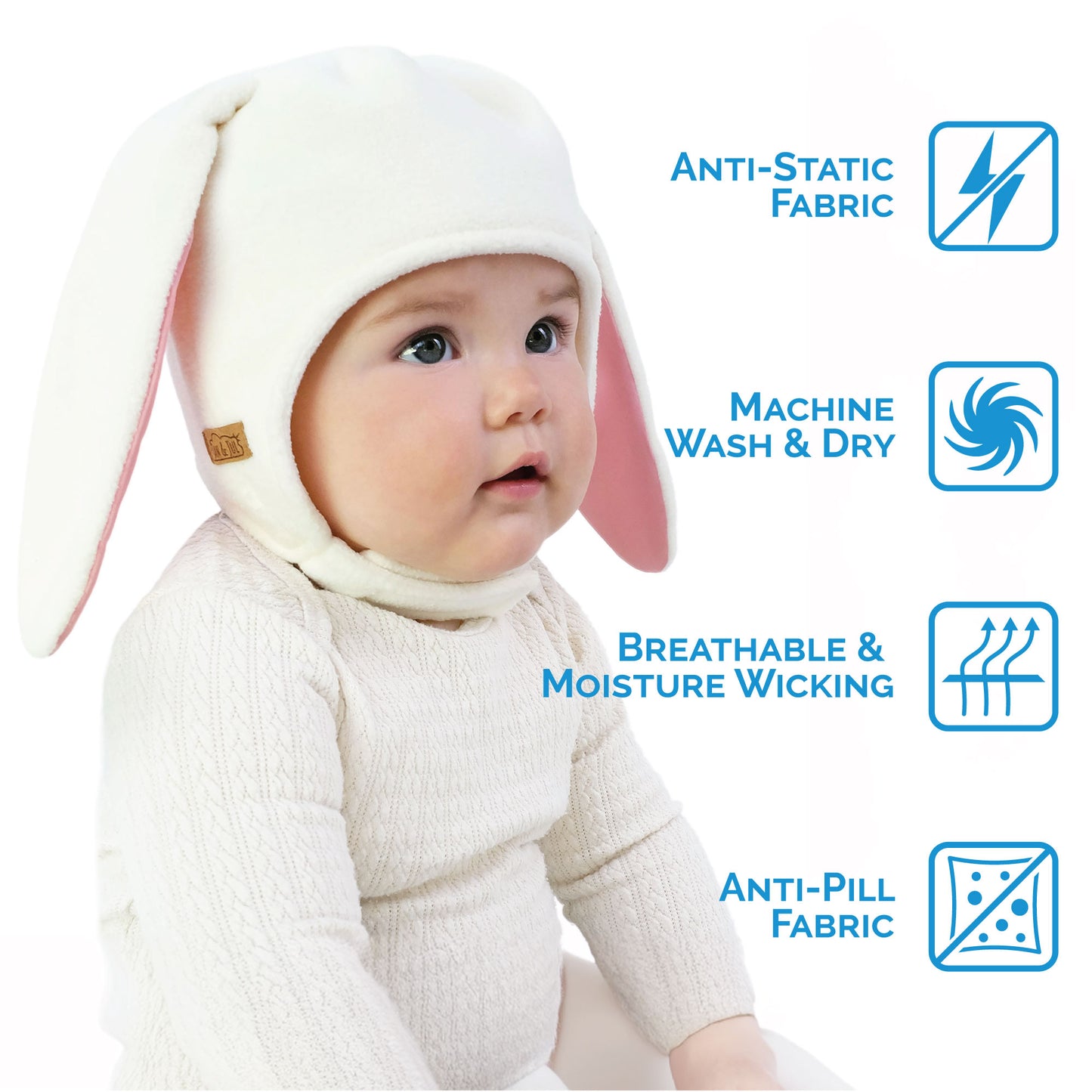 Jan & Jul Cream Bunny | Fleece Animal Hat