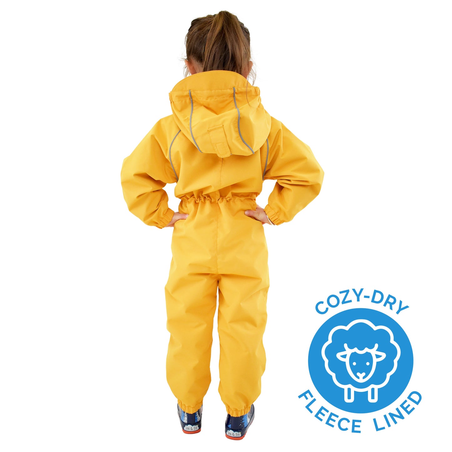 Jan & Jul-Kids Fleece Lined Rain Suits | Yellow