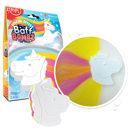 Zimpli Large Unicorn Colour Baff Bombz - Kids Bath Bomb Toy