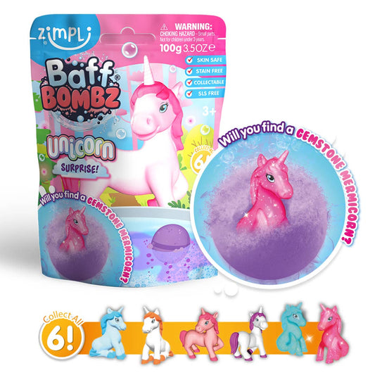 Zimpli Baff Bombz Surprise With Collectable Unicorn Figure